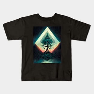 Occult Geometrical Magic Halloween Tree Kids T-Shirt